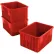 Bac à compartiments en plastique Global Industrial™, 22-1/2" de longueur x 17-1/2" de largeur x 12" de hauteur, rouge - Lot de 3