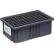 Bac à compartiments divisibles en plastique conducteur Quantum®, 22-1/2" de longueur x 17-1/2" de largeur x 12" de hauteur, noir - Lot de 3