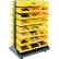 Rayonnage mobile Global Industrial™ avec 96 bacs jaunes (profondeur), 36" de largeur x 25-1/2" de profondeur x 55" de hauteur