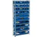 Global Industrial™ Steel Open Shelving with 15 Blue Plastic Stacking Bins 6 Shelves - 36x12x39