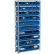 Rayonnage ouvert en acier Global Industrial™ avec 18 bacs empilables en plastique bleu, 10 tablettes - 36 x 18 x 73
