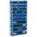 Rayonnage ouvert en acier Global Industrial™ avec 28 bacs empilables en plastique bleu, 10 tablettes - 36 x 18 x 73