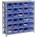 Global Industrial™ Steel Shelving with 30 4"H Plastic Shelf Bins Blue, 36x18x39-7 Shelves