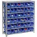 Rayonnage en acier Global Industrial™ avec 48 bacs de rangement en plastique de 4" de hauteur, couleur bleue, dimensions 36 x 12 x 39, 7 étagères