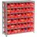 Global Industrial™ Steel Shelving with 48 4"H Plastic Shelf Bins Red, 36x12x39-7 Shelves