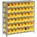 Rayonnage en acier Global Industrial™ avec 48 bacs de rangement en plastique de 4" de hauteur, couleur jaune, dimensions 36 x 12 x 39, 7 tablettes