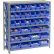Rayonnage en acier Global Industrial™ avec un total de 36 bacs de rangement en plastique de 4"H, couleur bleue, 36 x 12 x 39-7 étagères