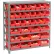 Rayonnage en acier Global Industrial™ avec un total de 36 bacs de rangement en plastique de 4" de hauteur, couleur rouge, dimensions : 36 x 12 x 39-7 étagères