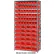Rayonnage en acier Global Industrial™ avec un total de 72 bacs de rangement en plastique de 4" de hauteur, couleur rouge, 36 x 12 x 72-13 étagères