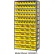 Rayonnages en acier Global Industrial™ - Total de 72 bacs de rangement en plastique jaune de 10 cm de hauteur, 36 x 12 x 72 - 13 étagères