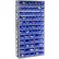 Rayonnages en acier Global Industrial™ - Lot de 81 bacs de rangement en plastique bleus de 4" de hauteur, 36 x 12 x 72-13 étagères