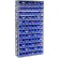 Rayonnage en acier Global Industrial™ avec 96 bacs de rangement en plastique bleus de 4" de hauteur, 36 x 12 x 73-13 étagères