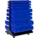 Global Industrial™ Mobile Double Sided Floor Rack - 100 Blue Stacking Bins 36 x 55