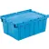 Conteneur d'expédition et de stockage Global Industrial™ en plastique avec couvercle intégré, 21 7/8 x 15 1/4 x 9 11/16, bleu