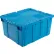 Conteneur d'expédition et de stockage Global Industrial™ en plastique avec couvercle intégré, 23 3/4 x 19 1/4 x 12 1/2, bleu