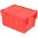 Conteneur d'expédition et de stockage Global Industrial™ en plastique avec couvercle intégré, 28-1/8 x 20-3/4 x 15-5/8, rouge