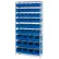 Global Industrial™ Chrome Wire Shelving With 48 Giant Plastic Stacking Bins Blue, 36x14x74