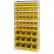 Global Industrial™ Chrome Wire Shelving With 48 Giant Plastic Stacking Bins Yellow, 36x14x74