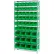 Étagère en fil métallique chromé Global Industrial™ avec 48 bacs empilables géants en plastique, vert, 36 x 14 x 74