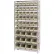 Étagère en fil métallique chromé Global Industrial™ avec 48 bacs empilables géants en plastique, couleur ivoire, 36 x 14 x 74