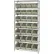 Étagère en fil métallique chromé Global Industrial™ avec 28 bacs empilables couleur ivoire, 36" de largeur x 12" de profondeur x 74" de hauteur, gris