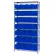 Global Industrial™ Chrome Wire Shelving w/ 28 Stacking Blue Bins, 36"W x 14"D x 74"H, Gray