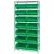 Étagère en fil métallique chromé Global Industrial™ avec 14 bacs empilables géants en plastique, vert, 36 x 14 x 74