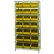 Étagère en fil métallique chromé Global Industrial™ avec 21 bacs empilables géants en plastique jaunes, 36 x 18 x 74