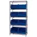 Étagère en fil métallique chromé Global Industrial™ avec 8 bacs empilables géants en plastique bleus, 36 x 18 x 74