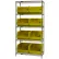 Global Industrial™ Chrome Wire Shelving With 8 Giant Plastic Stacking Bins Yellow, 36x18x74