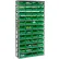 Rayonnage en acier Global Industrial™ avec 48 bacs de rangement en plastique de 4" de hauteur, couleur verte, dimensions 36 x 12 x 72-13 étagères
