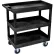 Chariot utilitaire en plastique Luxor avec 3 plateaux, capacité de 500 lb, 35-1/4" de longueur x 18" de largeur x 37-1/4" de hauteur, noir