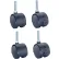 Nexel® CA2BN4 (2) Roulettes pivotantes (2) avec frein, 2" en nylon, lot de (4), capacité de 300 lb