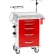 Chariot médical Detecto® de la série « Loaded Rescue » pour les services d'urgence, structure blanche avec 5 tiroirs rouges