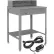 Bureau d'atelier à surface plane Global Industrial™ avec rehausse et prises électriques, 34-1/2" de largeur x 30" de profondeur, gris