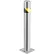 Global Industrial™ Surface Mount Stainless Steel Bollard W/Hazard Tape, 4.5''D x 36''H