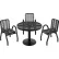Ensemble de salle à manger d'extérieur Global Industrial™, table ronde de 36" de diamètre x 29" de hauteur et 4 chaises, noir