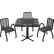 Global Industrial™ Outdoor Dining Set, 36" Square x 29"H Table & 4 Chairs, Black