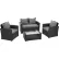 Ensemble de jardin en rotin 4 pièces Global Industrial™, noir