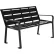 Global Industrial™ 4' Outdoor Horizontal Steel Slat Park Bench w/ Back, Black