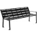 Banc public d'extérieur Global Industrial™ de 6 pieds, à lattes horizontales en acier avec dossier, noir