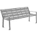 Global Industrial™ 6' Outdoor Horizontal Steel Slat Park Bench w/ Back, Gray
