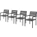 Chaise de salle à manger d'extérieur empilable Global Industrial™, noire, lot de 4