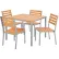 Ensemble de table et chaises d'extérieur en résine Global Industrial™, table carrée de 40 pouces, 4 chaises sans accoudoirs, couleur beige clair