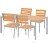 Ensemble de table et chaises d'extérieur en résine Global Industrial™, table rectangulaire de 70", 4 chaises, couleur beige clair