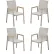 Fauteuil d'extérieur Global Industrial™ avec accoudoirs en teck, couleur beige - Lot de 4
