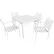 Ensemble de table et chaises de salle à manger à lattes en aluminium Global Industrial™, 40" carré, 4 fauteuils, blanc