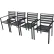 Fauteuil de salle à manger à lattes en aluminium Global Industrial™, noir, lot de 4