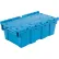Global Industrial™ Plastic Attached Lid Shipping & Storage Container 19-5/8"Lx11-7/8"Wx7"H,Blue