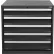 Armoire à tiroirs modulaire Global Industrial™, 5 tiroirs, avec serrure, 30" L x 27" P x 29-1/2" H, noir